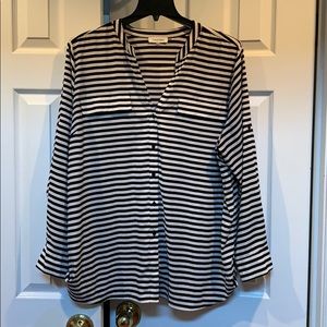 Plus Size Calvin Klein Roll-Tab Top